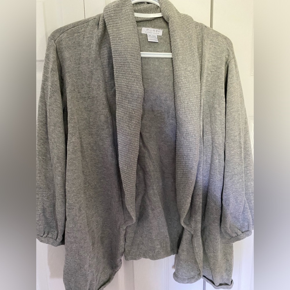 ALFRED SUNG Gray Cardigan Size 1X